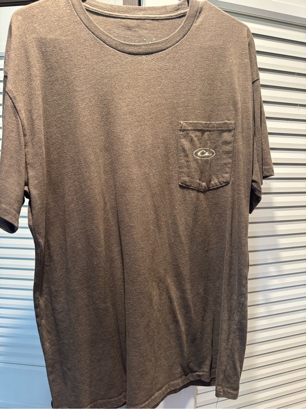 Men's Short-Sleeve Pocket Tee in Brown with Subtle Chest Logo